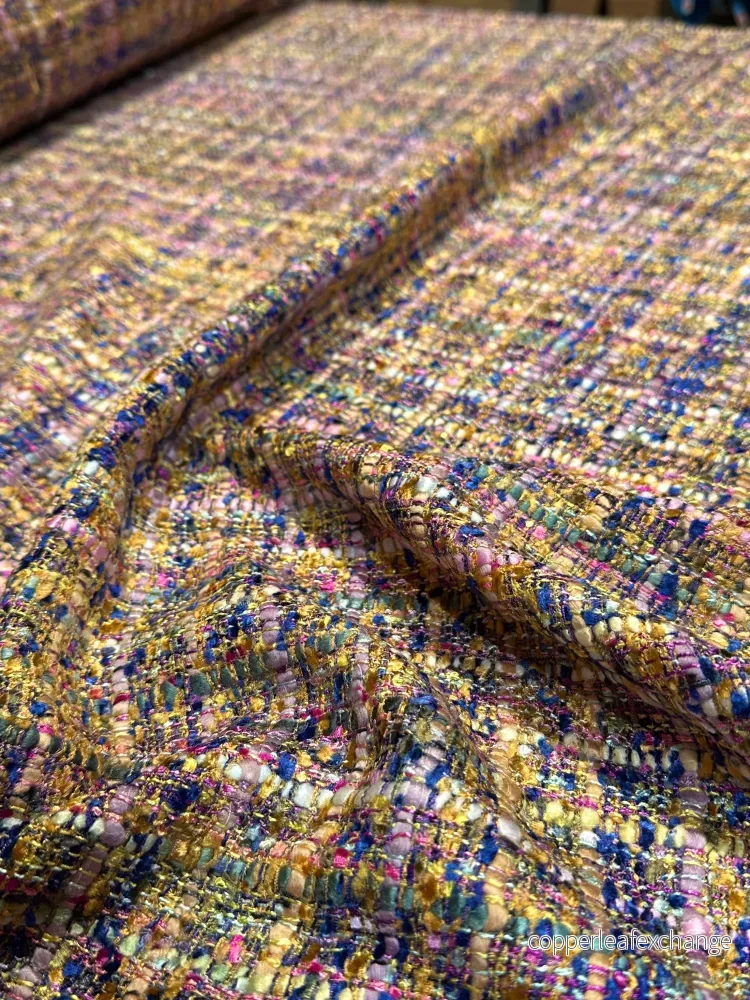 Italian Jacket Fabric – ”Chanel Look” – Viscose – Purple, Yellow (Y)