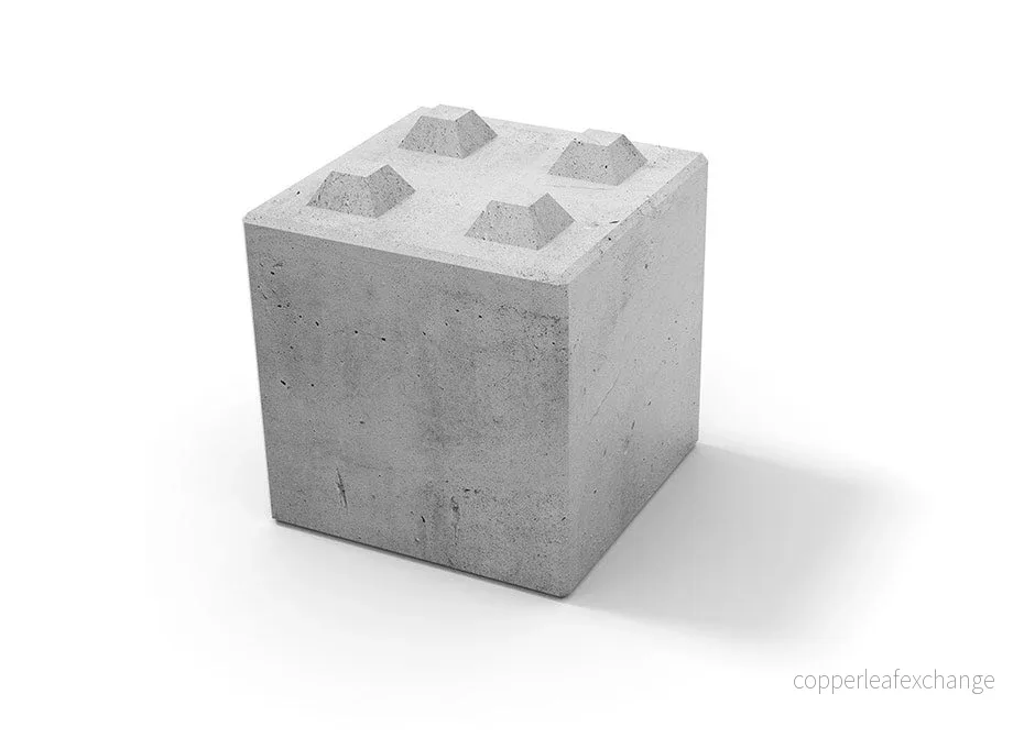 Flexiblock Halv Grå 800x800x800x45 Grader