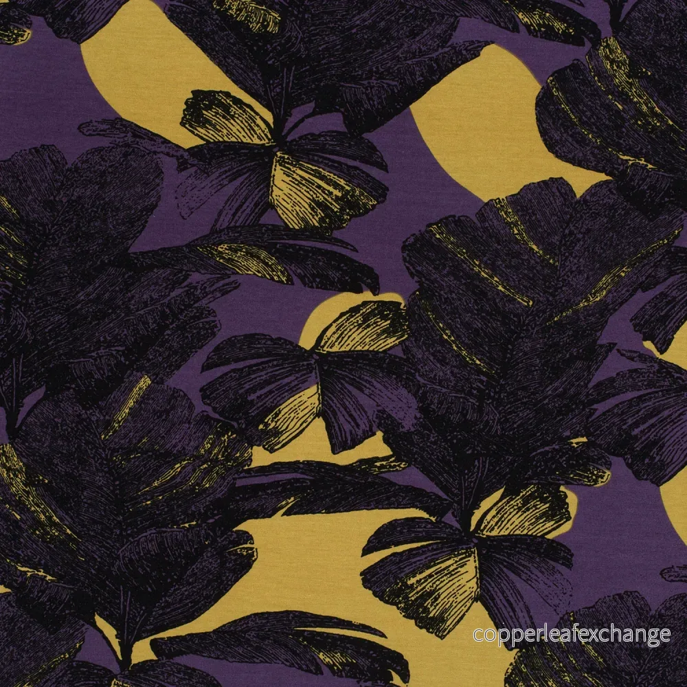 Patterned Punta Jersey - Heavey Punta di Roma - Viscose Abstract Flower - Purple - Bild 2