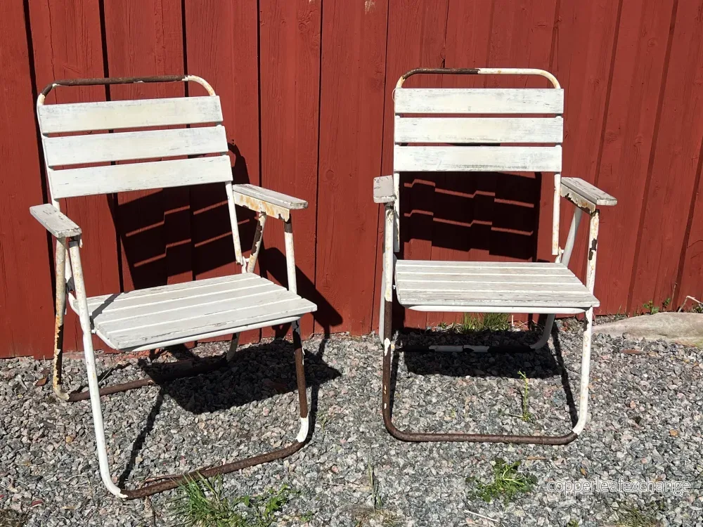 1 par trädgårdsstolar 1 par trädgårdsstolar