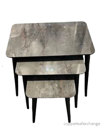 Satsbord-three set table- granit mörk grå