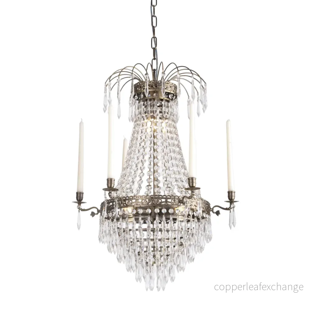 EMPIRE CLASSIC NY 6-Arm - Mellan Antik Mässing. D55xH84