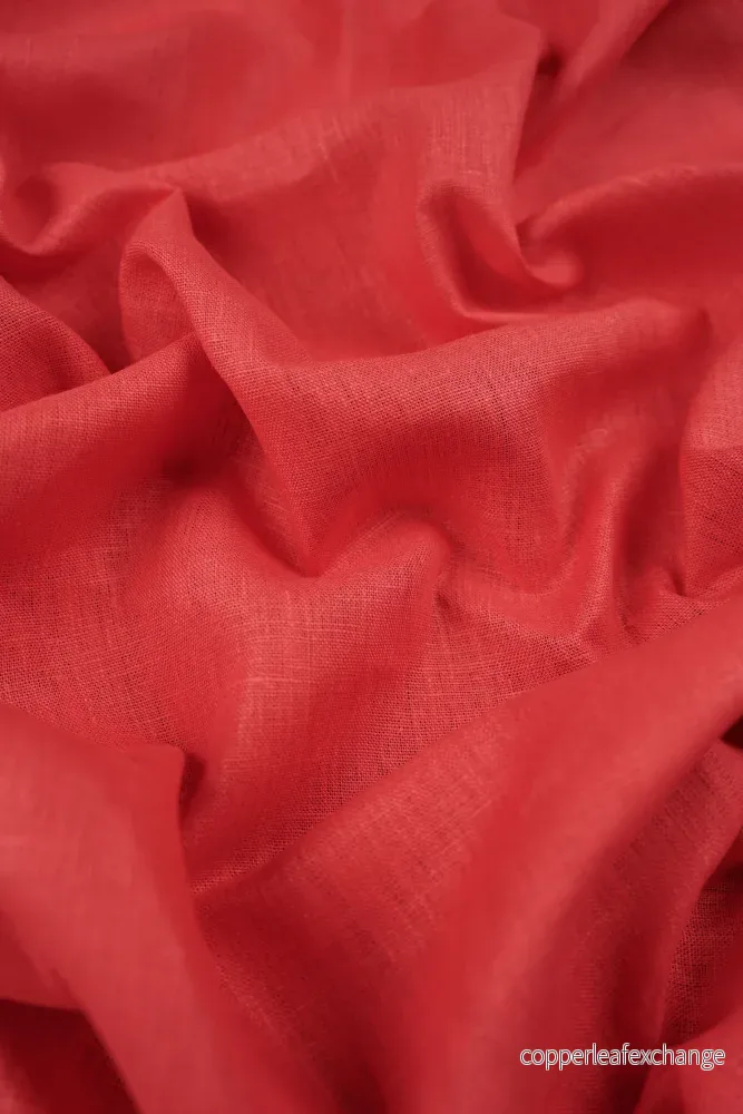 Textured linen fabric – Coral – 590 Textured linen fabric – Coral – 590