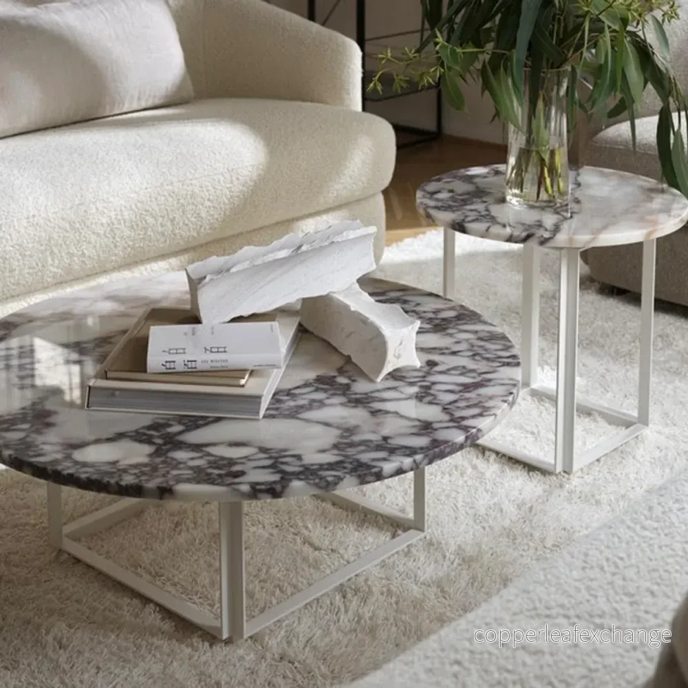 Sidobord Florence, White Viola Marmor - Bild 2