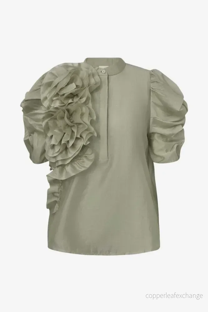 AnnsofiGO Blouse Light Dusty Green