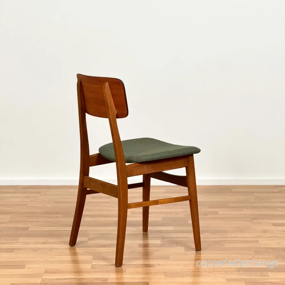 Set om 6 matstolar i teak och bok, 1950-60-tal, Danmark - Bild 3