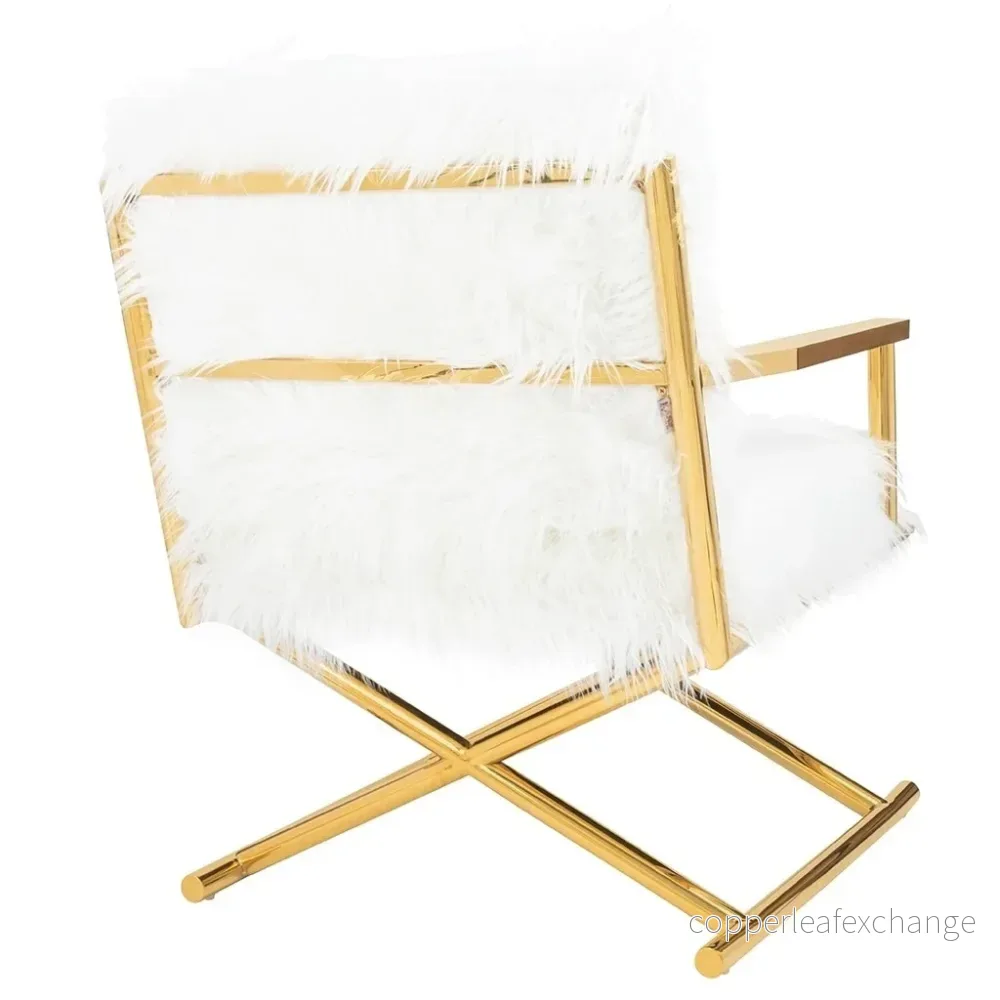 Fåtölj KARE DESIGN - MR. FLUFFY, vit/guld - Bild 3