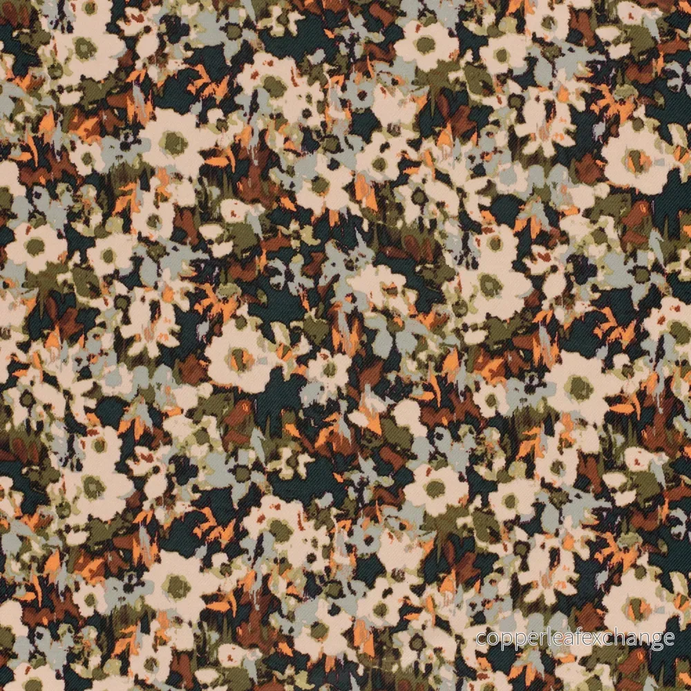Patterned – Viscose – Jersey – Ribbed – Flowers – Coral – 038 Patterned – Viscose – Jersey – Ribbed – Flowers – Coral – 038
