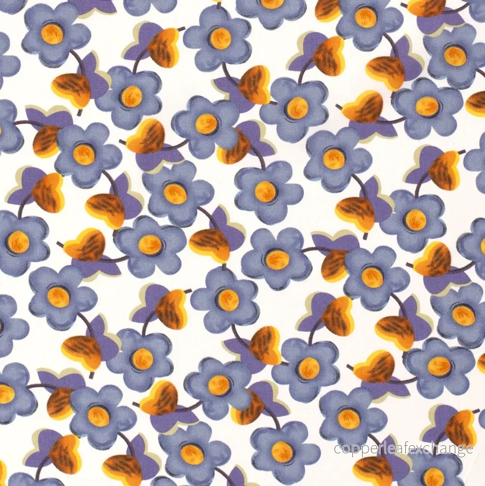 Viscose Poplin Anemone Indigo Viscose Poplin Anemone Indigo