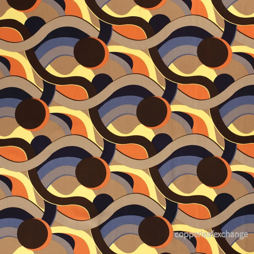 Viscose Poplin Abstract Indigo