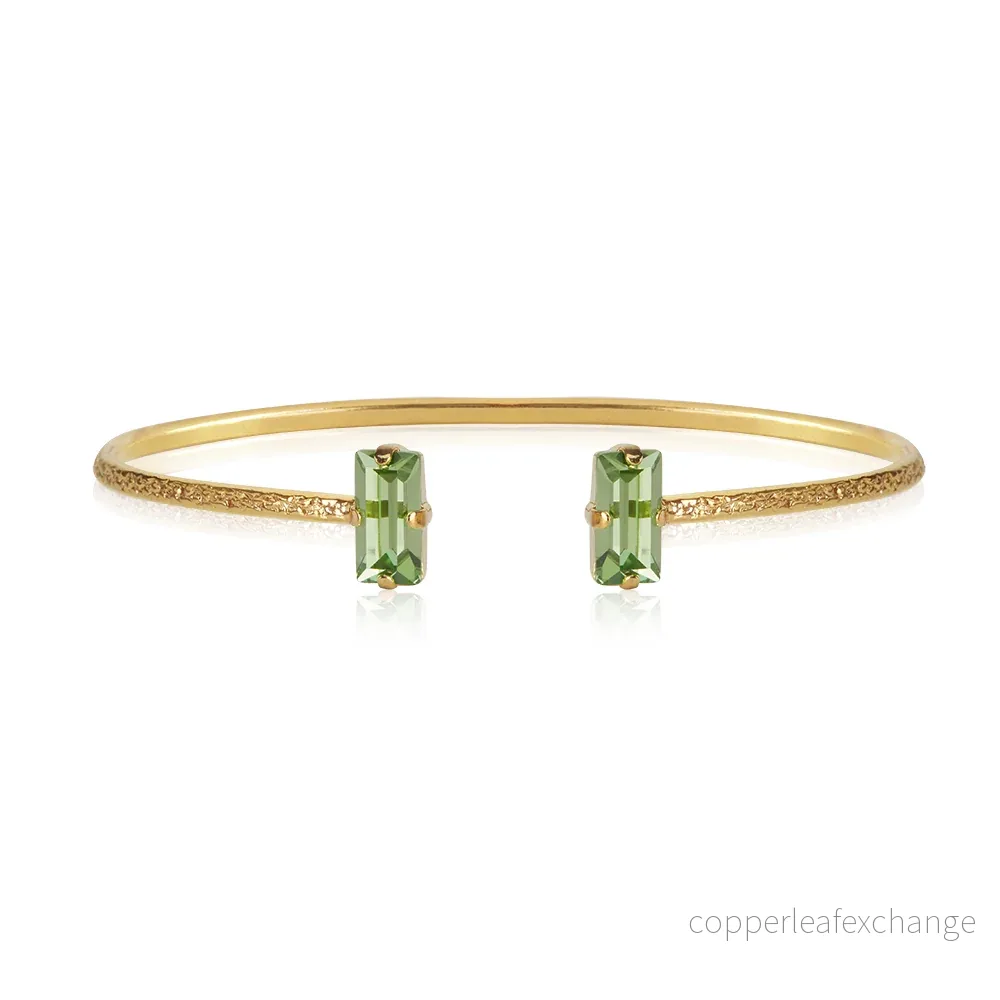 BAGUETTE BRACELET RHODIUM PERIDOT