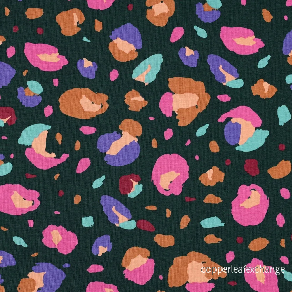 Nerida Hansen - Jersey Gots - Animal - Viscose - Dark Green