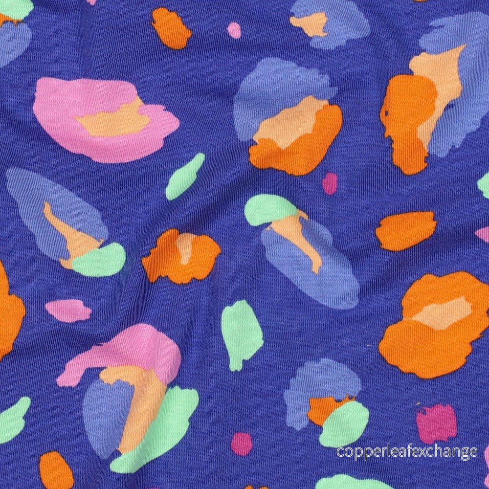 Nerida Hansen - Jersey Gots - Animal - Viscose - Royal Blue - Bild 2