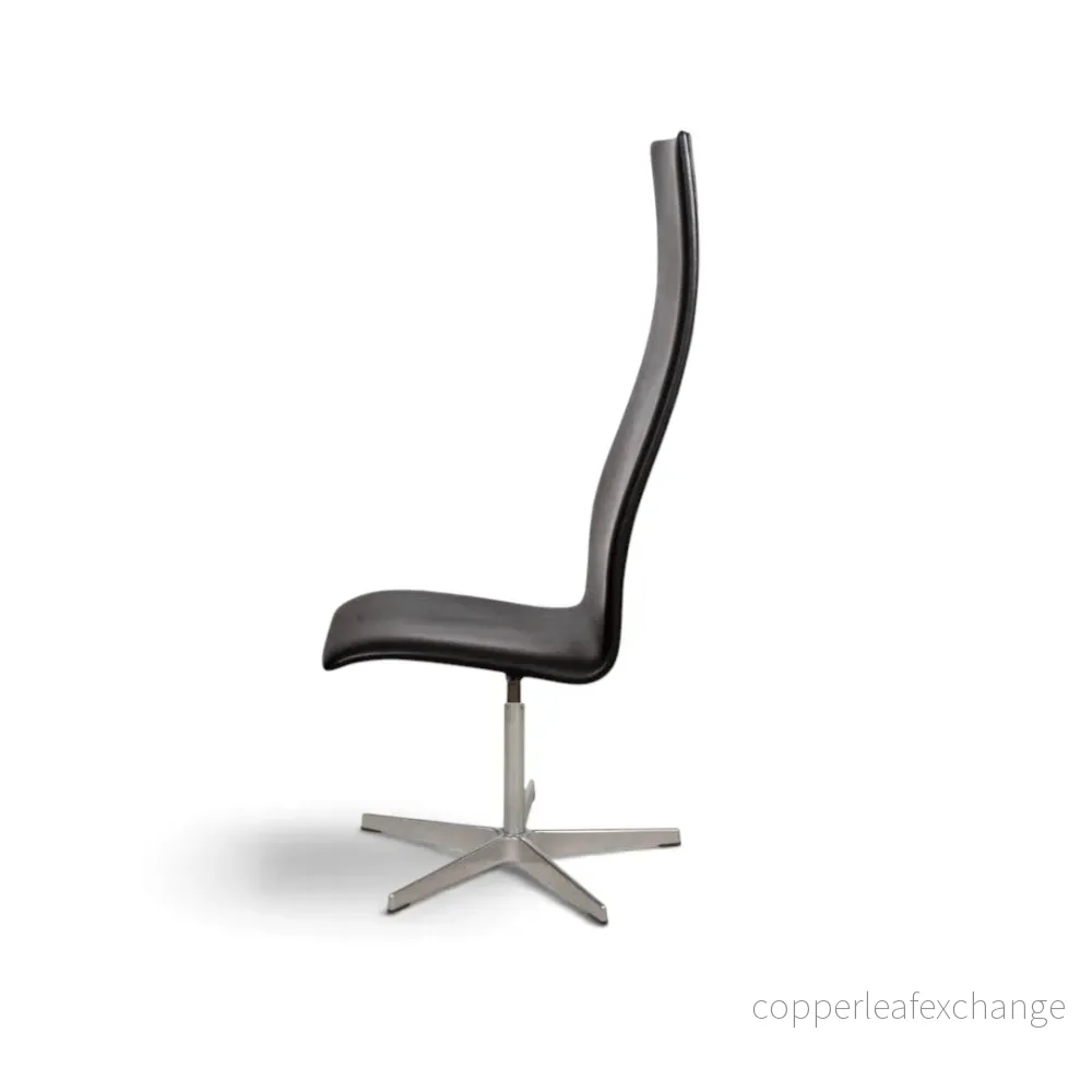 Arne Jacobsen Oxford stol med høj ryg / Soft læder, Sort. - Bild 3