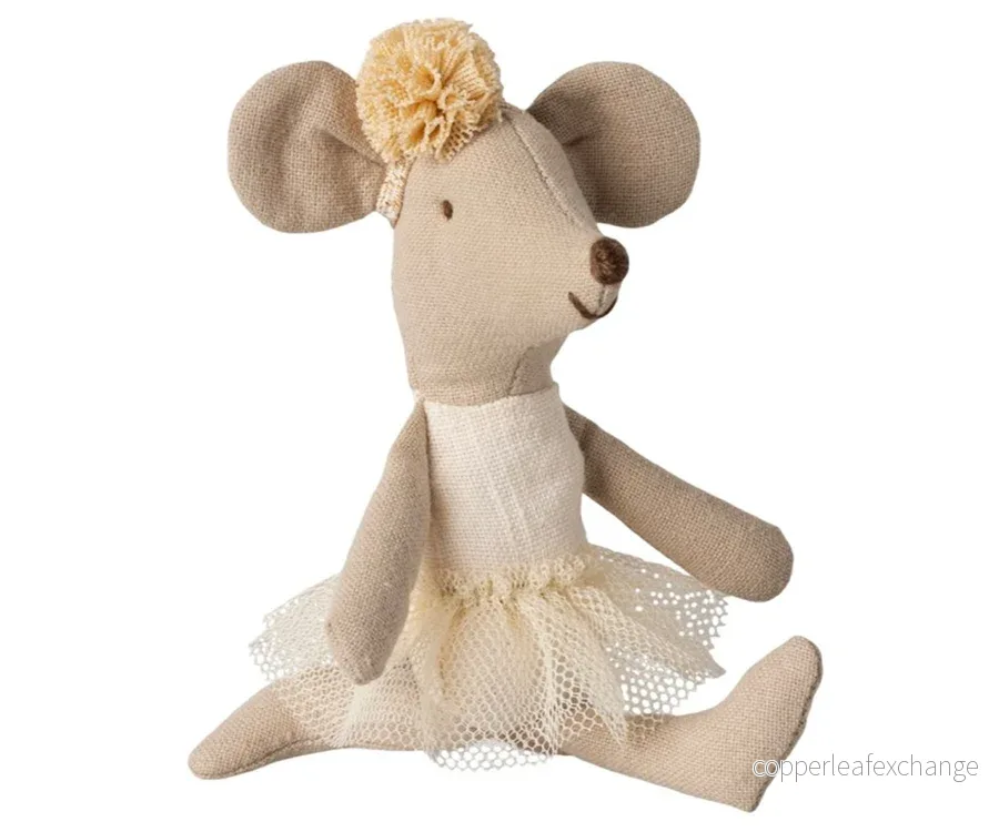 Maileg – Lillasyster ballerina, syster mus, dansmus vit / off-white med tyllkjol - Bild 3