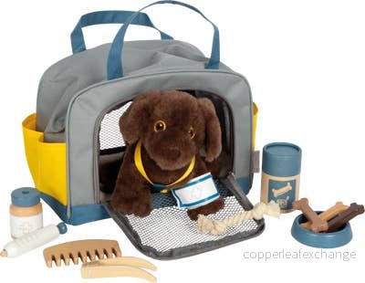 Leksakshund Labrador med väska & veterinärset