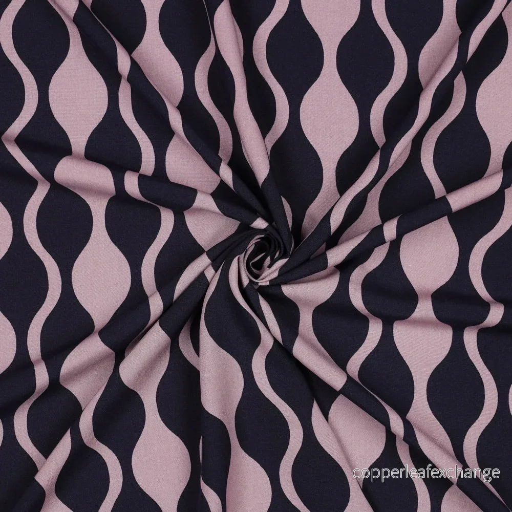 Patterned Viscose - Lenzing Ecovero - Abstract - Mauve - Bild 3