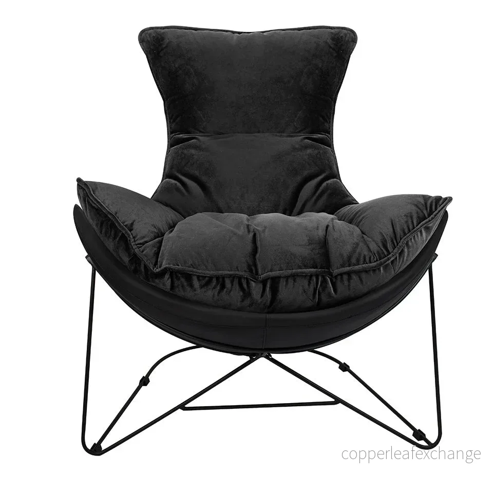 Fåtölj - OTILIA STAND VELVET, svart - Bild 2