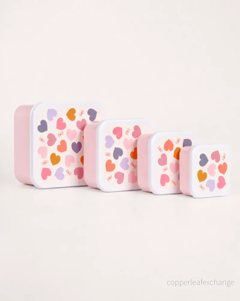 Lunchbox set, hearts