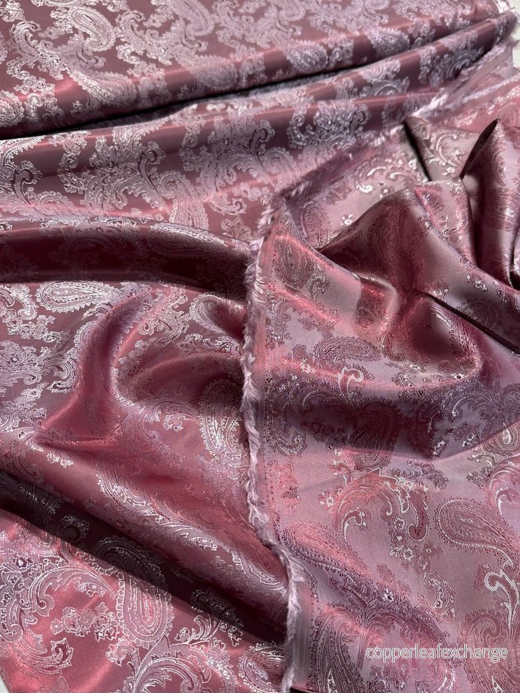 Patterned Lining Paisley Viscose Polyester Wine Red C26
