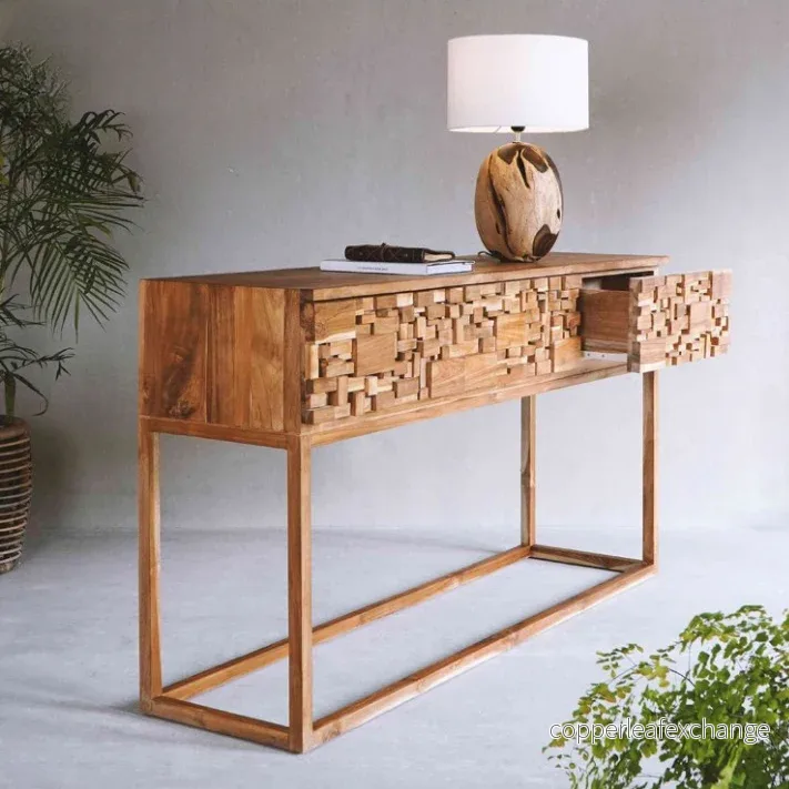 TAMA Konsolbord Teak 150 cm – 3 Lådor