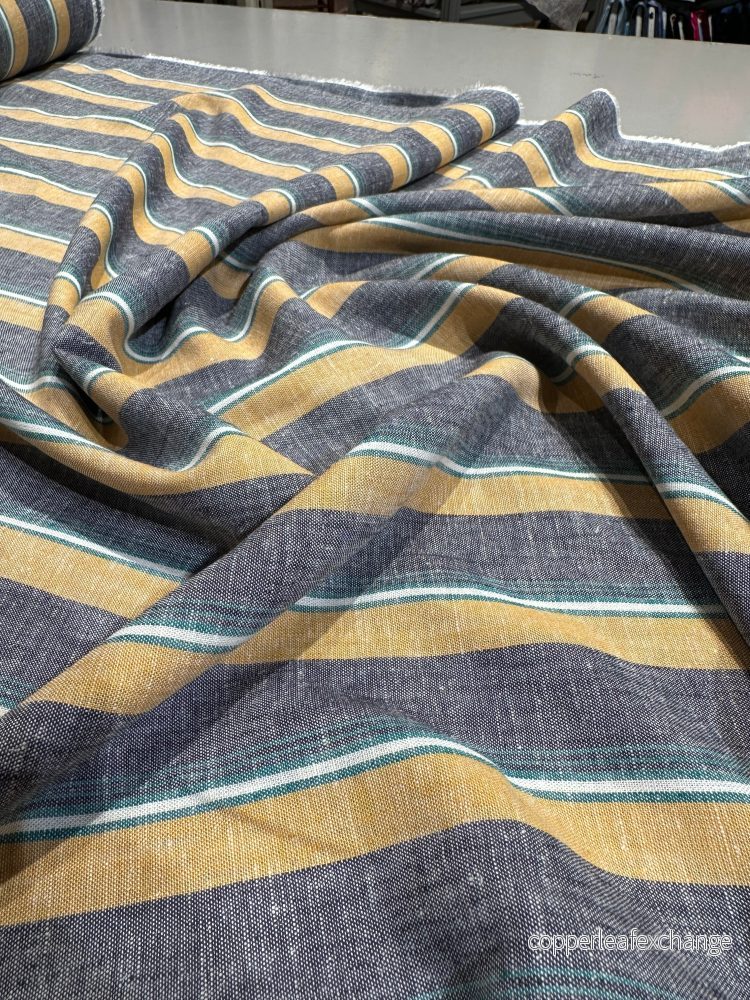Deadstock – Linen – Viscose – Stripe – Yellow – Blue – Green – LB10