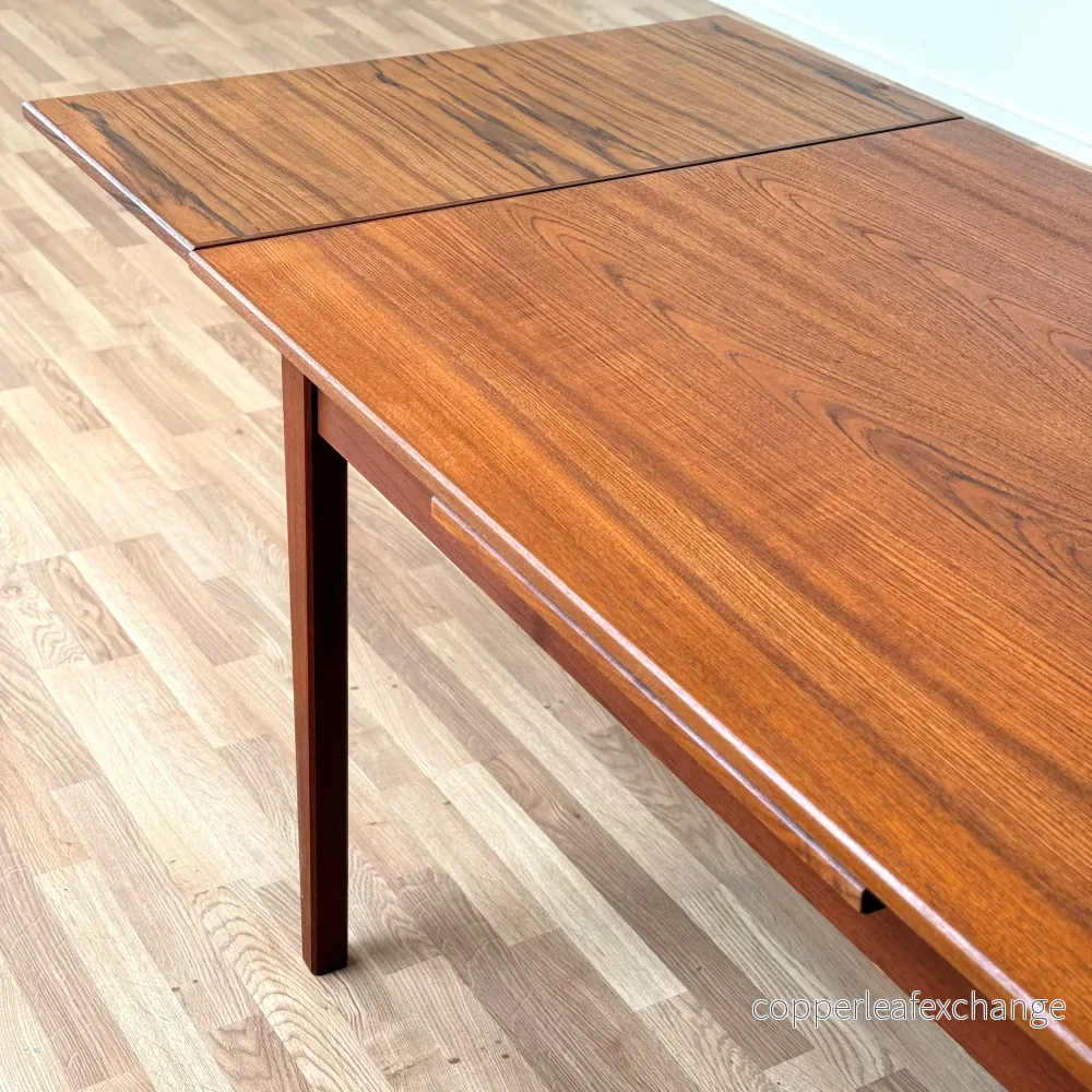 Matbord i teak med 2 förlängningsskivor, 1950-60-tal, Danmark - Bild 3