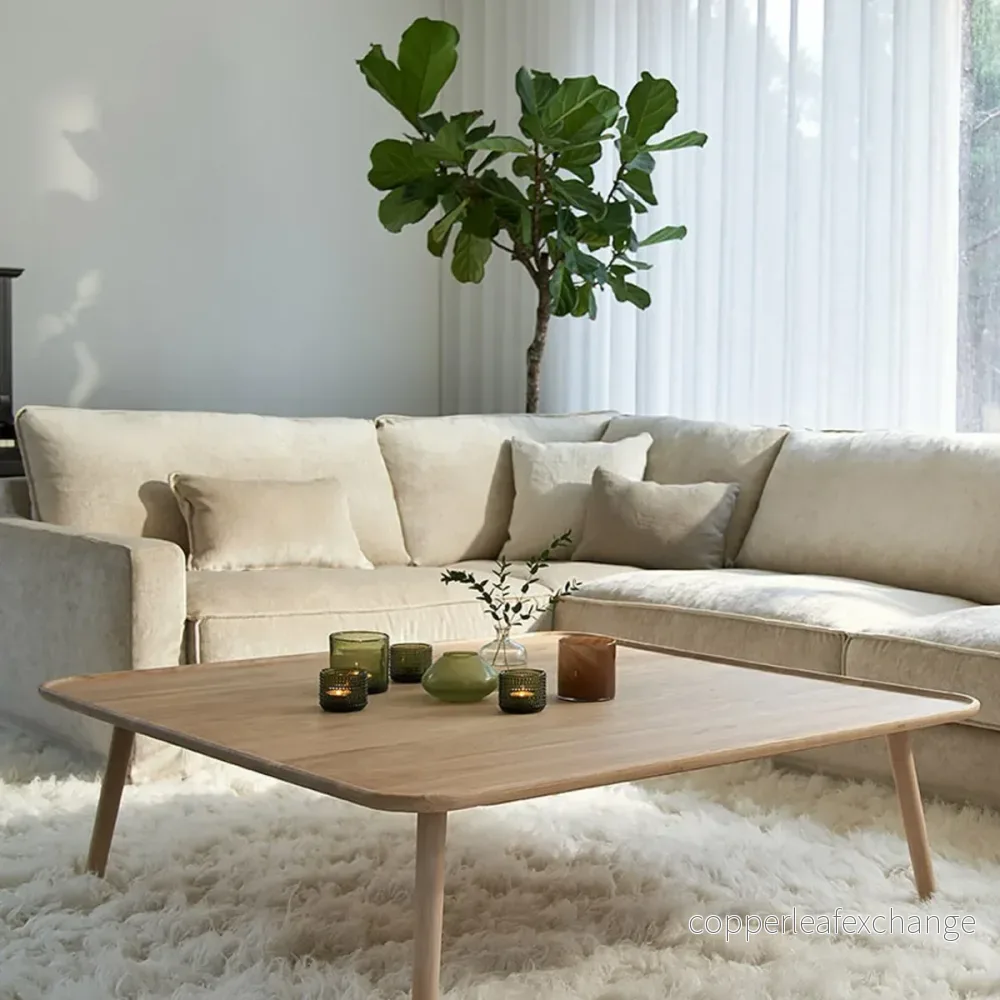 Soffbord Love kvadratiskt, Massiv Lackad Ek - Bild 2