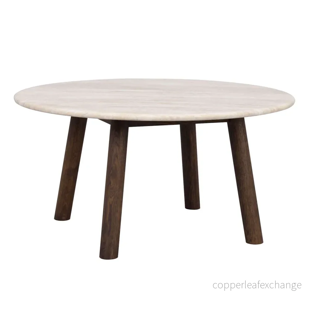 Soffbord Taransay, Beige travertin / Brun ek - Bild 3