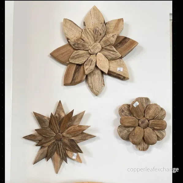 Blomma Väggdekoration Återvunnet Teak – 30/50cm