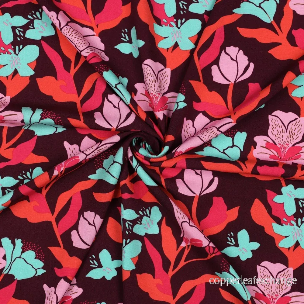 Nerida Hansen - Lenzing Ecovero - Amira Floral - Viscose - Plum - Bild 3