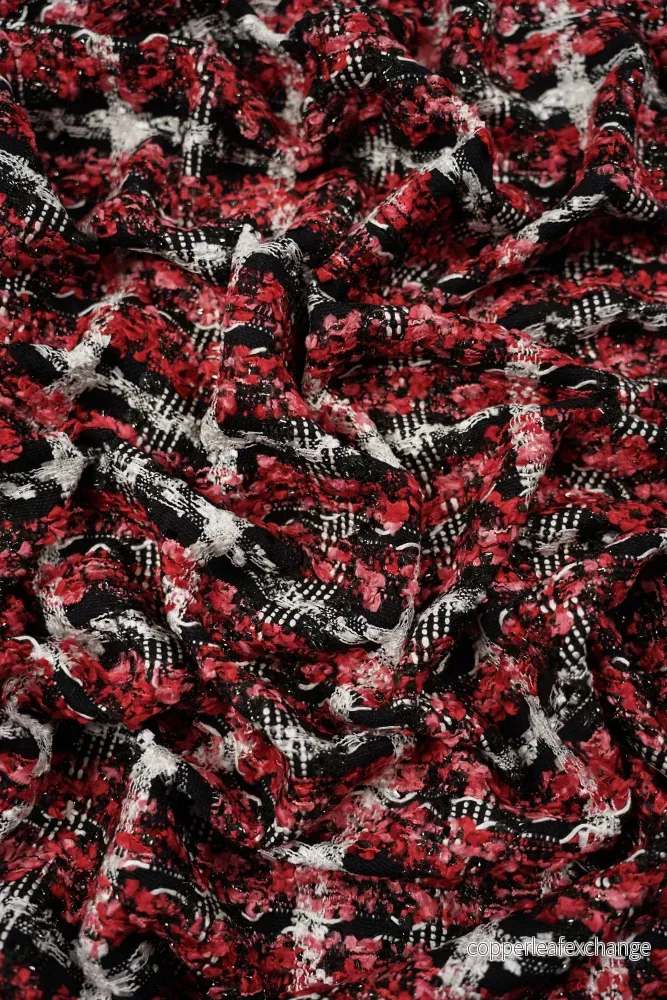 Italian Jacket fabric – ”Chanel-Look” – Cotton, viscose – Red – fg.29