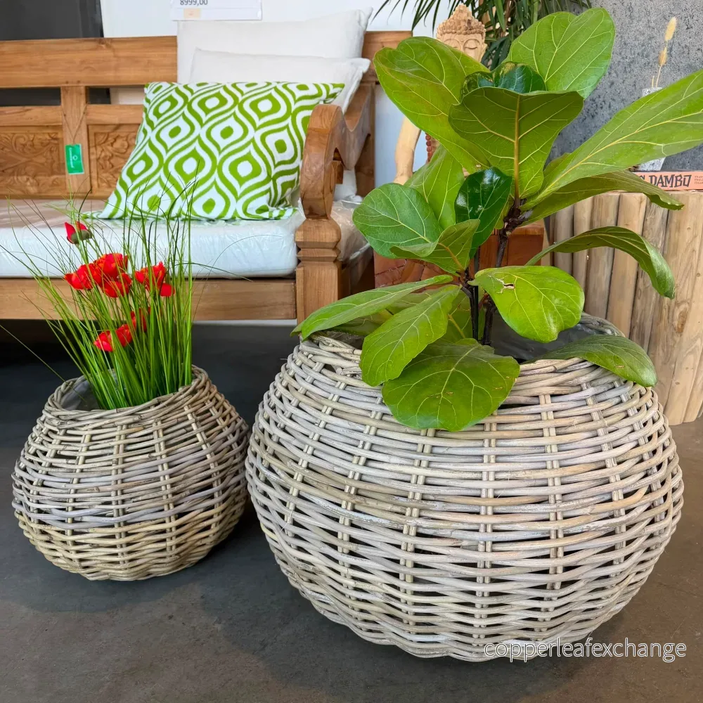 Athena Eleganta Korgar i Kubu Rattan – Set om 2 Natur