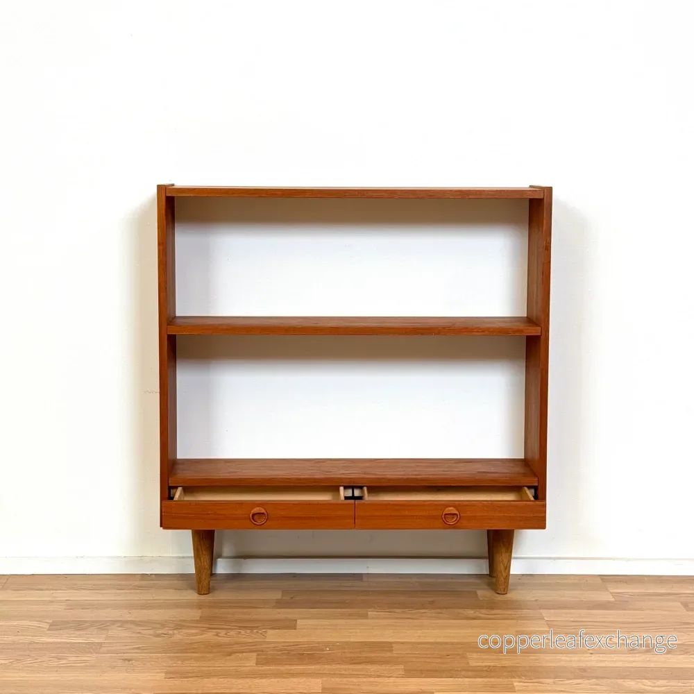 Bokhylla i teak med små lådor, 1950-60-tal, Danmark - Bild 2