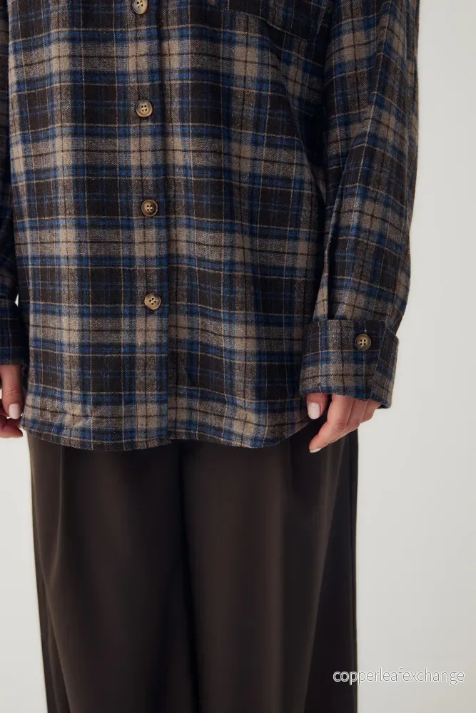 Marlon Shirt Brown Blue Check - Bild 3
