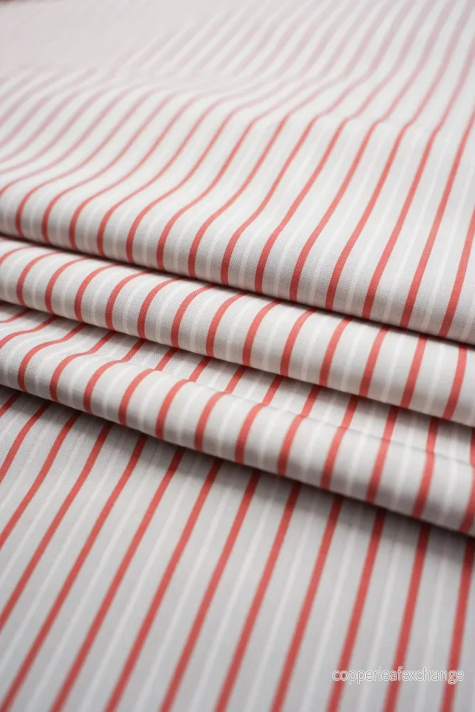 Deadstock – Shirt Fabric – Cotton – Stripe – Light Grey, Red – DS179 Deadstock – Shirt Fabric – Cotton – Stripe – Light Grey, Red – DS179
