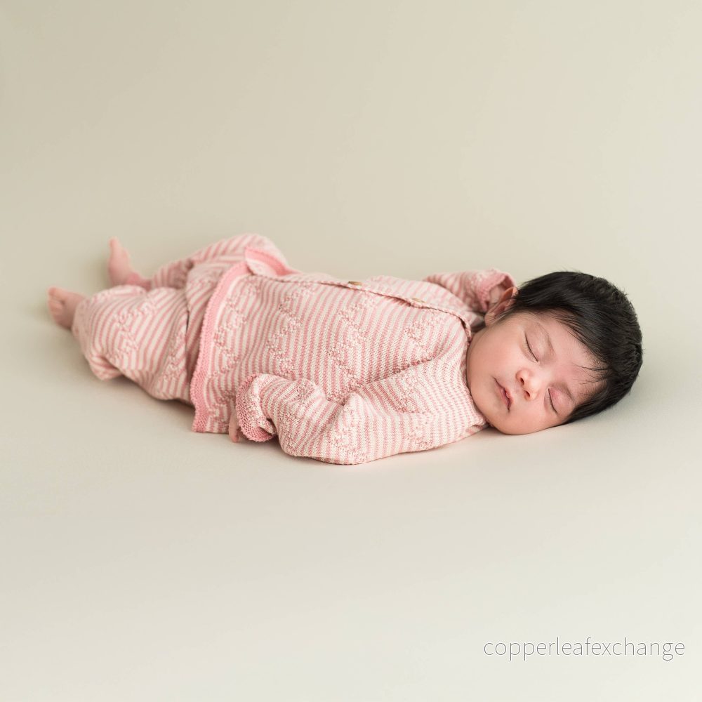 Babyset nyfödd i ekologisk bomull – Rosa/Ecru
