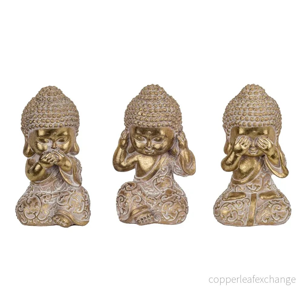 Mini-Buddha guld (set om 3) - Bild 2