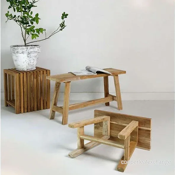 RANCH Bänk i Återvunnet Teak – Stilren Träbänk 50-120cm