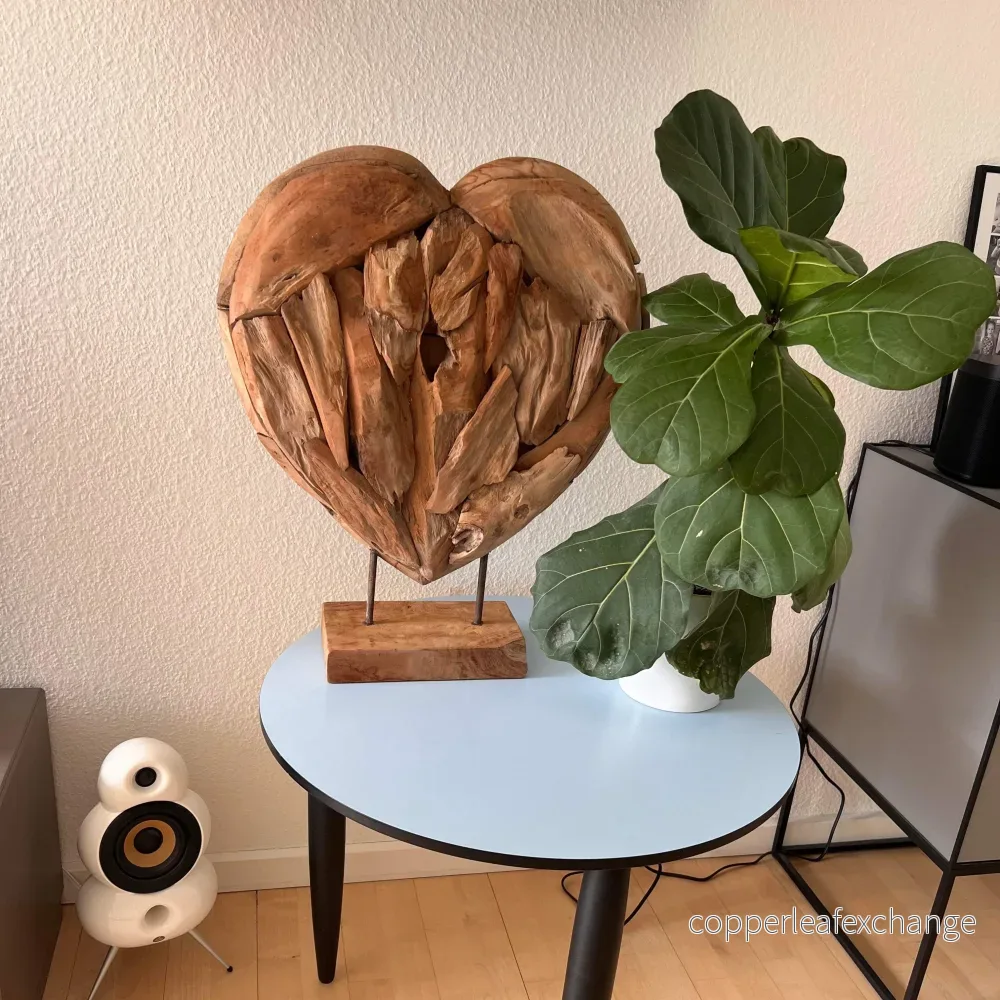 Hjärta Dekoration Återvunnet Teak - 3 Storlekar - Bild 3