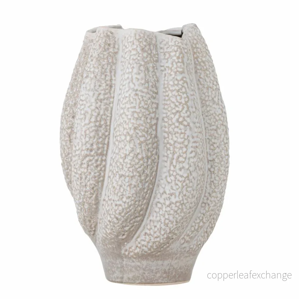 Cove Vase, White, Stoneware - Bild 2