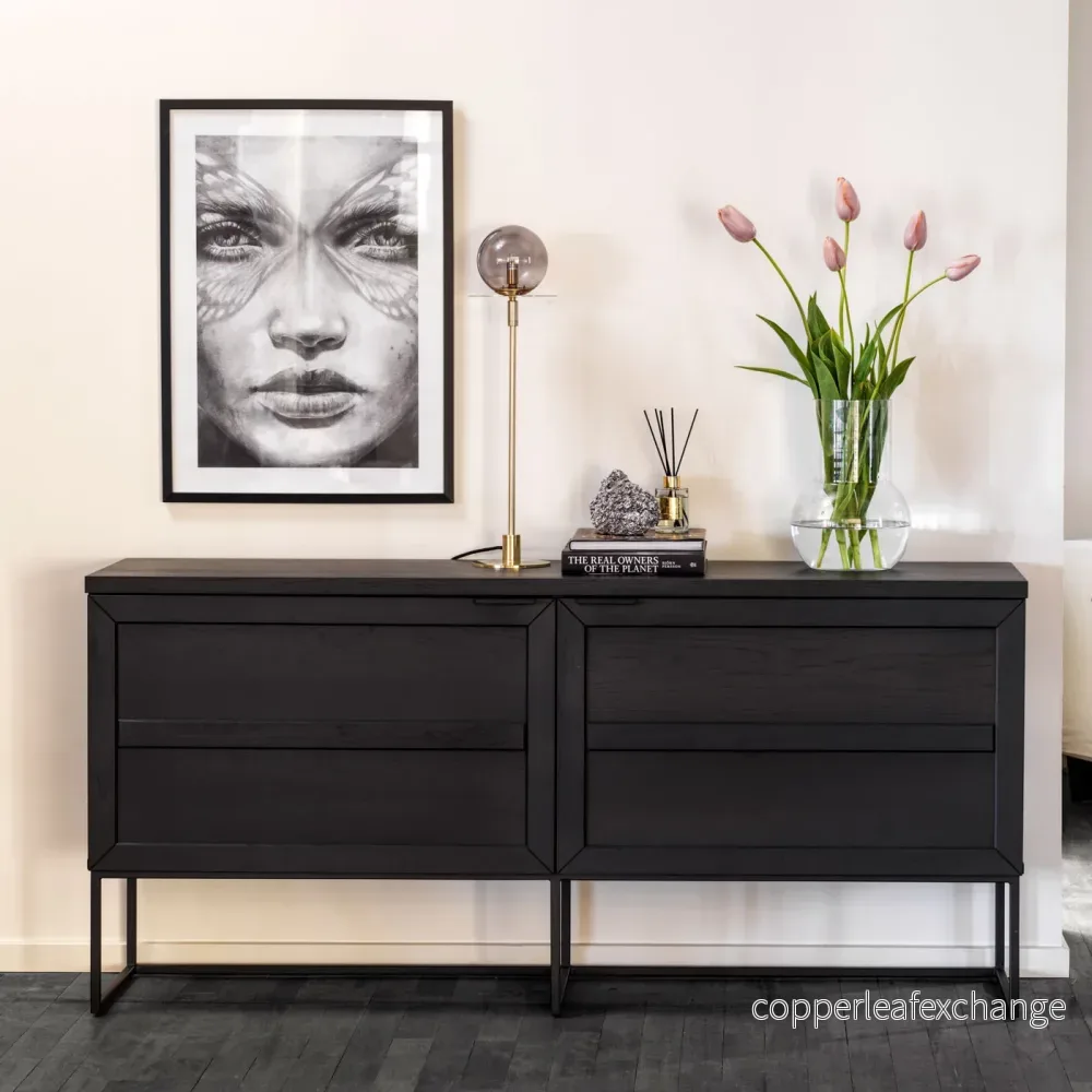 Sideboard Everett, Svartlackad ek - Bild 2