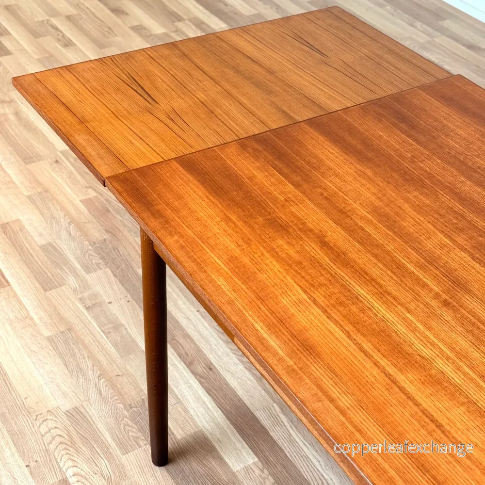 Danskt matbord med iläggsskivor i teak - Bild 3