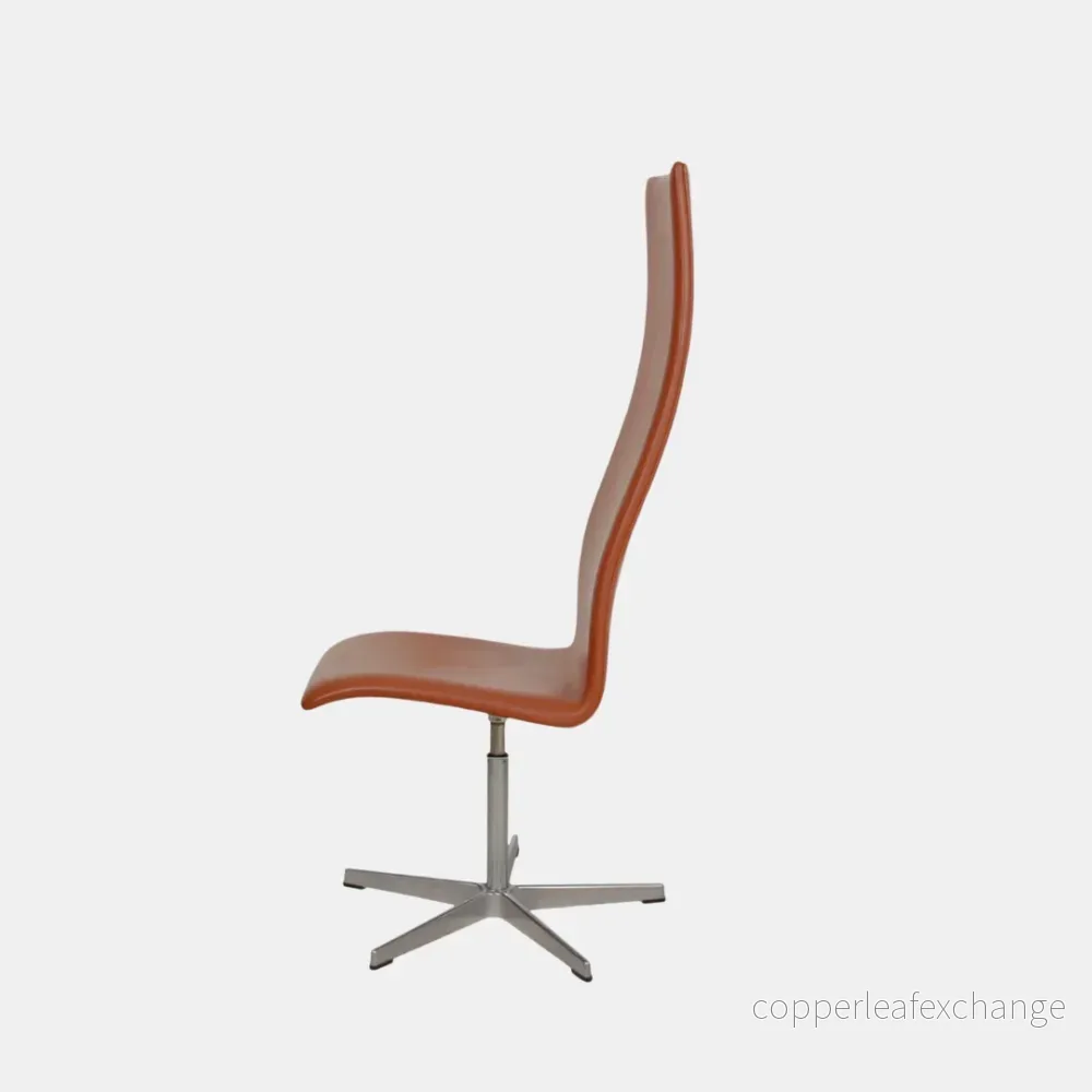 Arne Jacobsen Oxford stol med høj ryg / Soft læder, Valnød. - Bild 2