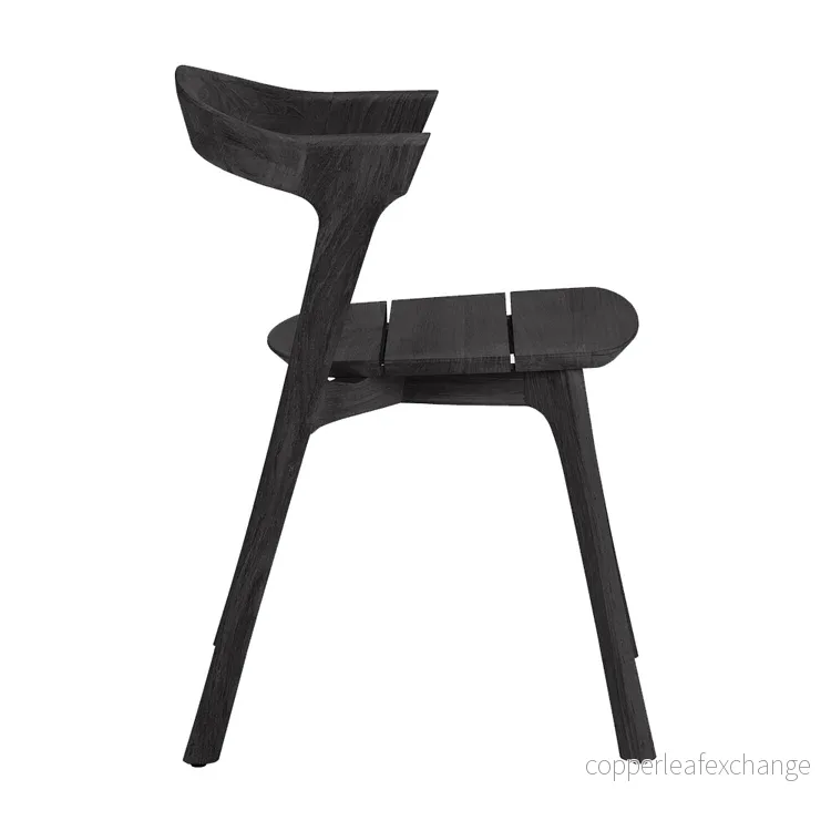 Utemöbel Stol Bok, Svart teak - Bild 2