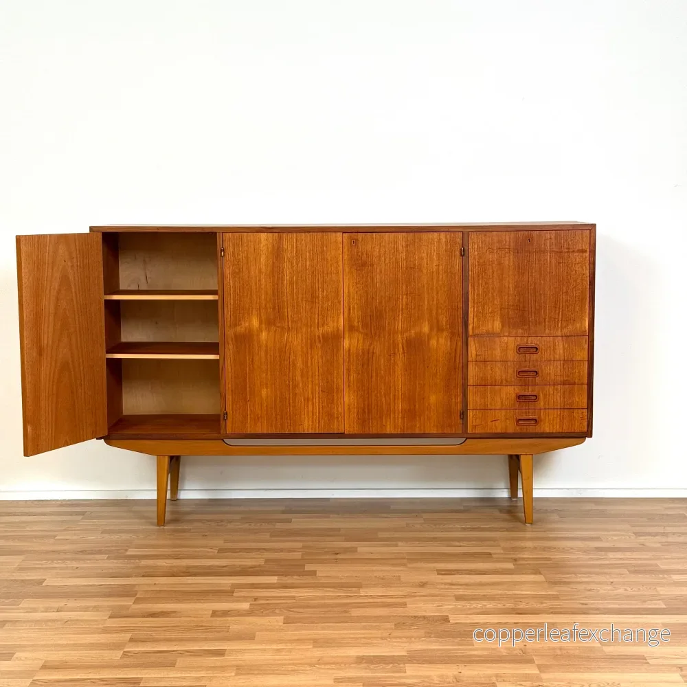 Högskåp i teak och bok, 1950-60-tal, Sverige - Bild 2