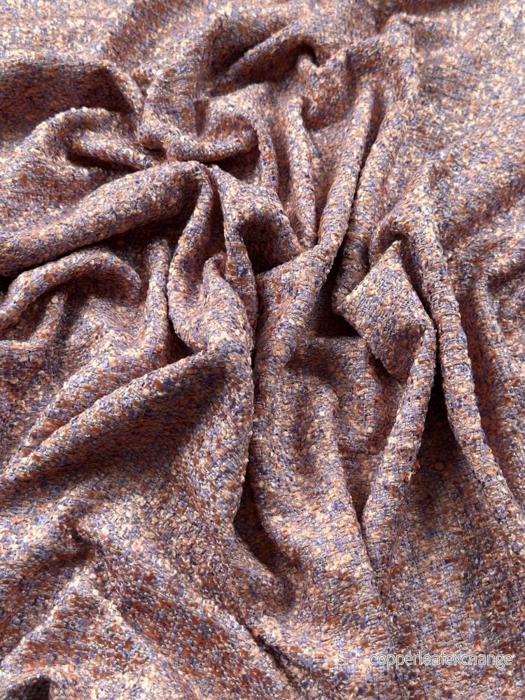 Italian Jacket Fabric – ”Chanel-Look” – Viscose, Cotton – Orange, Purple (n) Italian Jacket Fabric – ”Chanel-Look” – Viscose, Cotton – Orange, Purple (n)