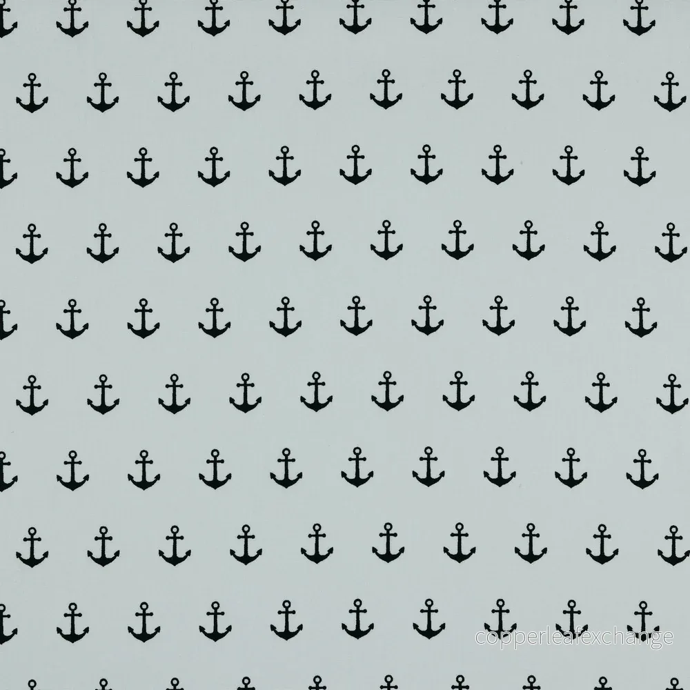 Cotton – Poplin – Anchor – White, navy blue – 00.102 Cotton – Poplin – Anchor – White, navy blue – 00.102