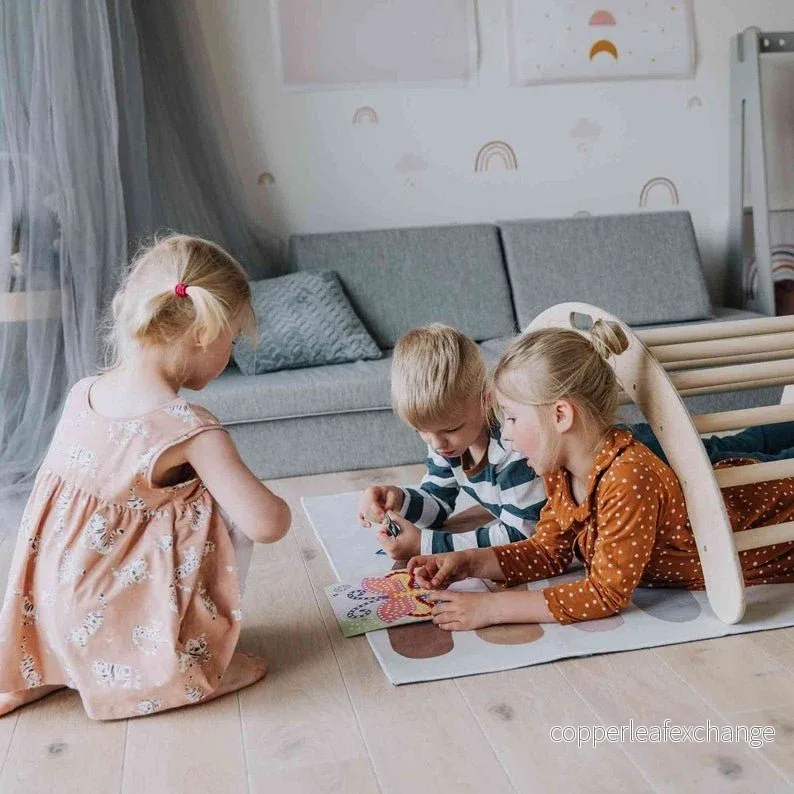 Montessori-klätterbåge med ramp – björk - Bild 3