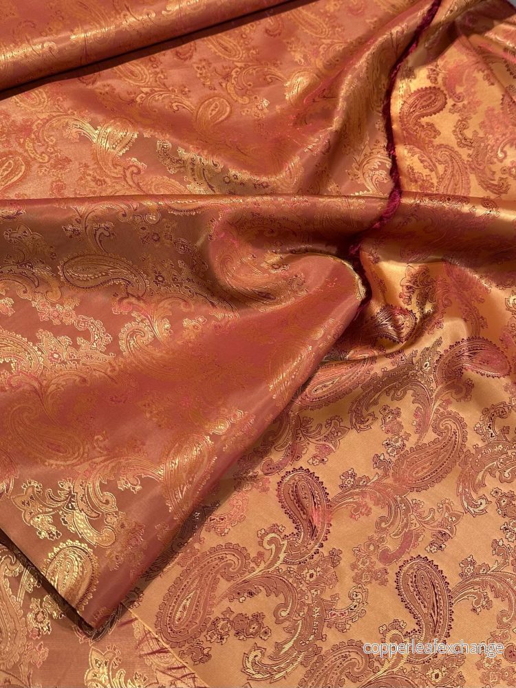 Patterned Lining Paisley Viscose Polyester Orange C19